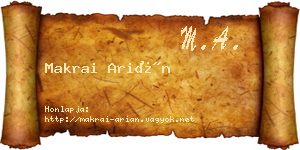 Makrai Arián névjegykártya